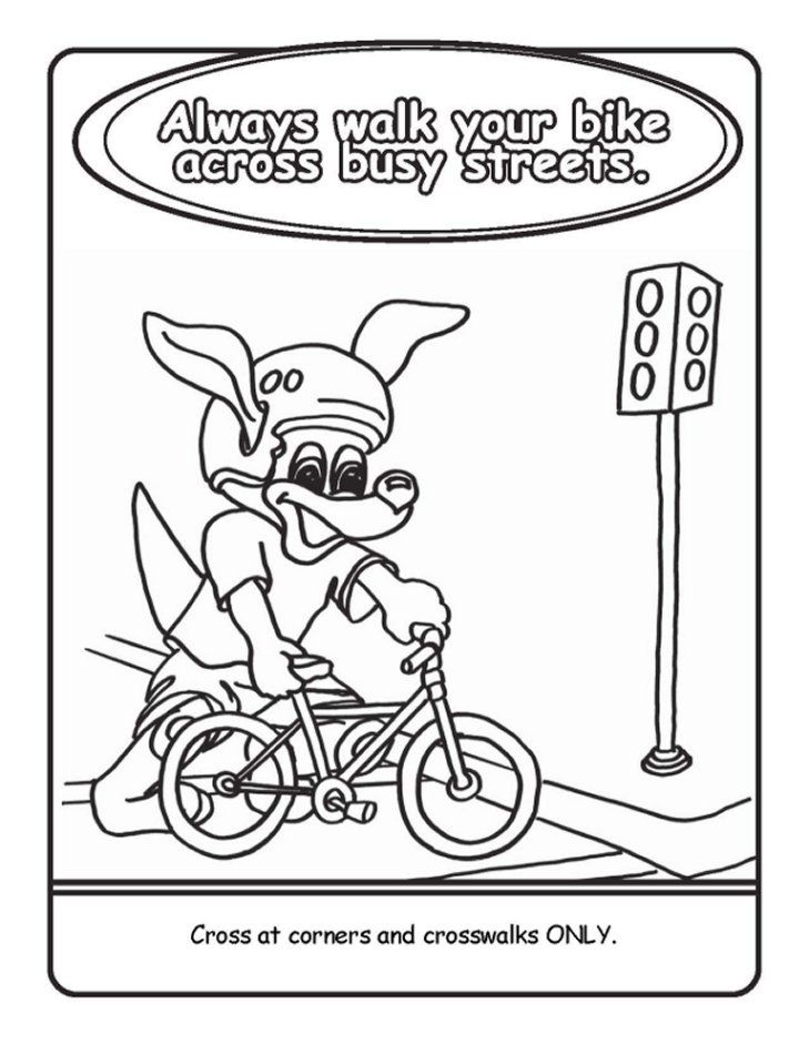 Bike Safety Colouring Page | Bicycle