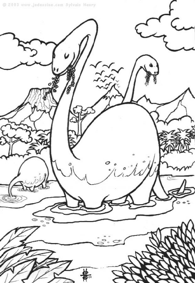 Brontosaurus Coloring Page : Printable Coloring Book Sheet Online 