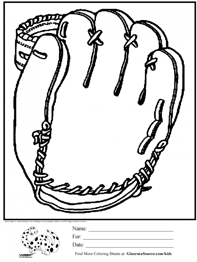 Baseball Coloring Pages Gloves Need To Come In Both Left And Right 