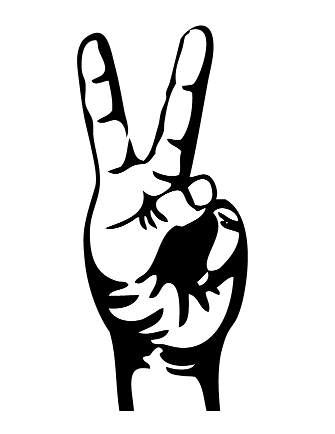 Peace Sign Fingers Two finger peace sign coloring - ClipArt Best 