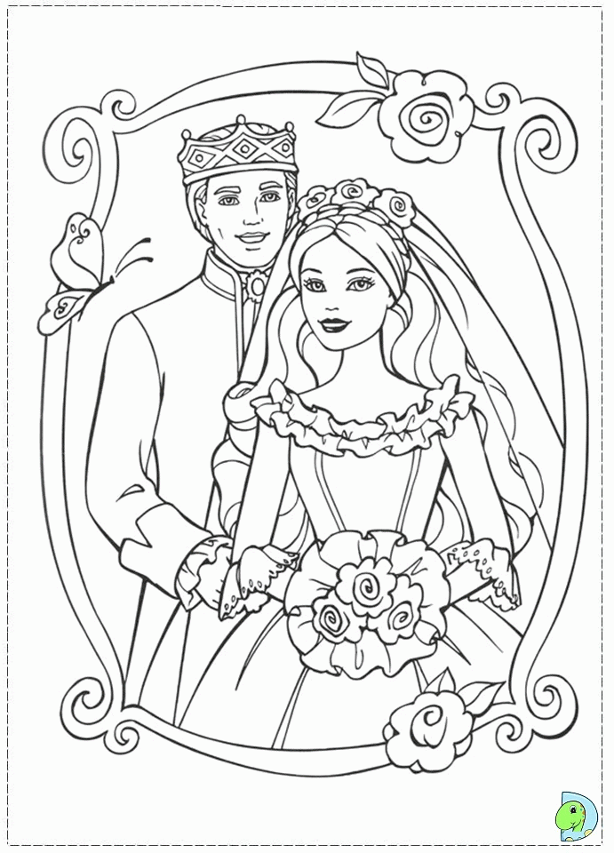 Barbie as the Princess and the Pauper coloring pages- DinoKids.
