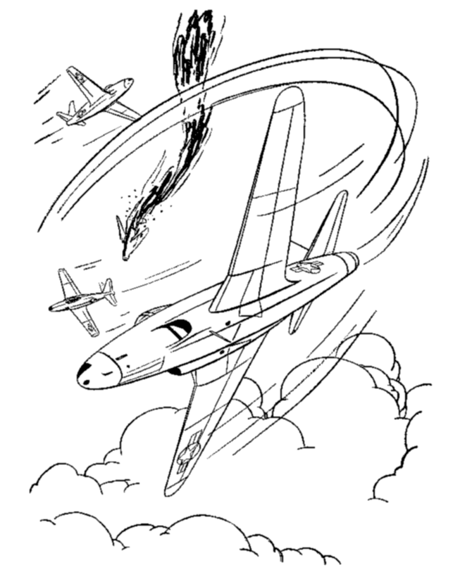 Armed Forces Day Coloring Pages | Air Force Jets dogfight coloring 