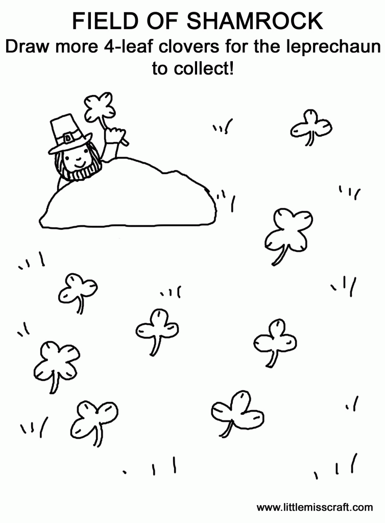 crafts field of shamrock doodle coloring page