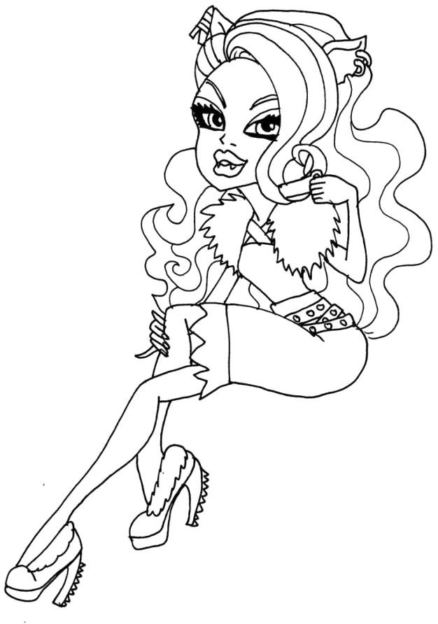 Simple Monster High Coloring Pages Howleen Wolf for Adult