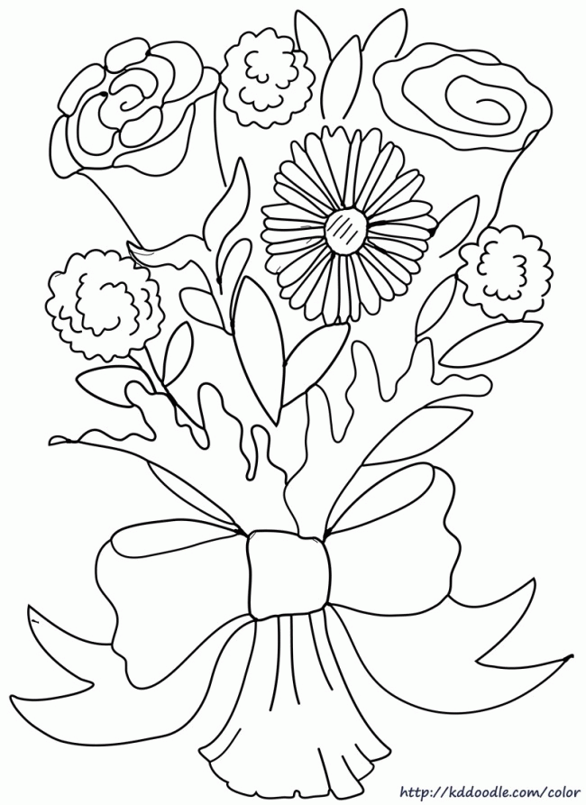 Flower Bouquet Coloring Pages 191 | Free Printable Coloring Pages