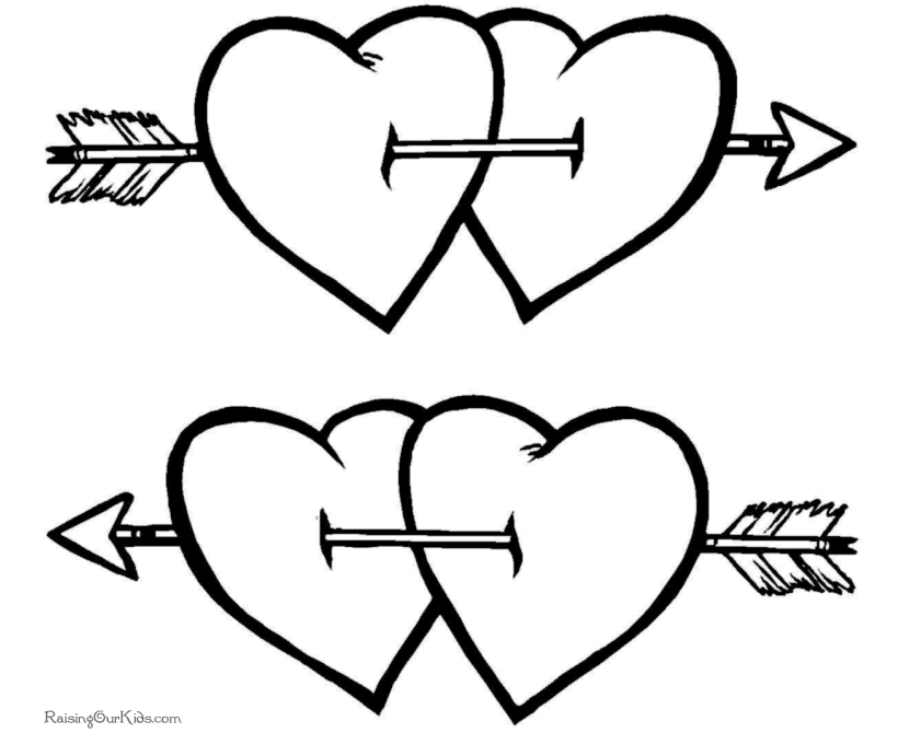 Valentine coloring pages of hearts - 003