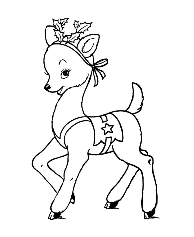 reindeer face Colouring Pages