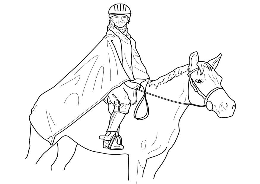 Coloring page horse riding - img 19120.