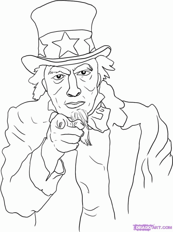 Uncle Sam Coloring Page For Kids | 99coloring.com