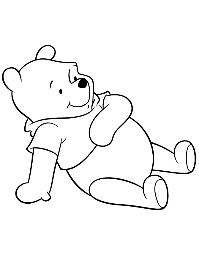 Cute Winnie The Pooh Bear Posing Coloring Page | Free Printable - Coloring  Home