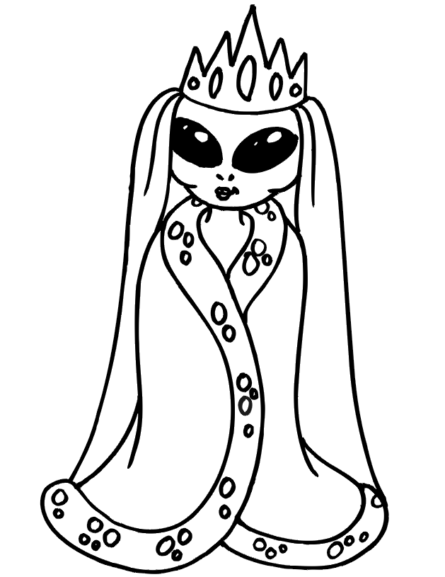 Alien Coloring Page | An Alien Princess
