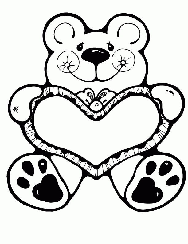 Valentine Bear - Valentines Day Coloring Pages : Coloring Pages 