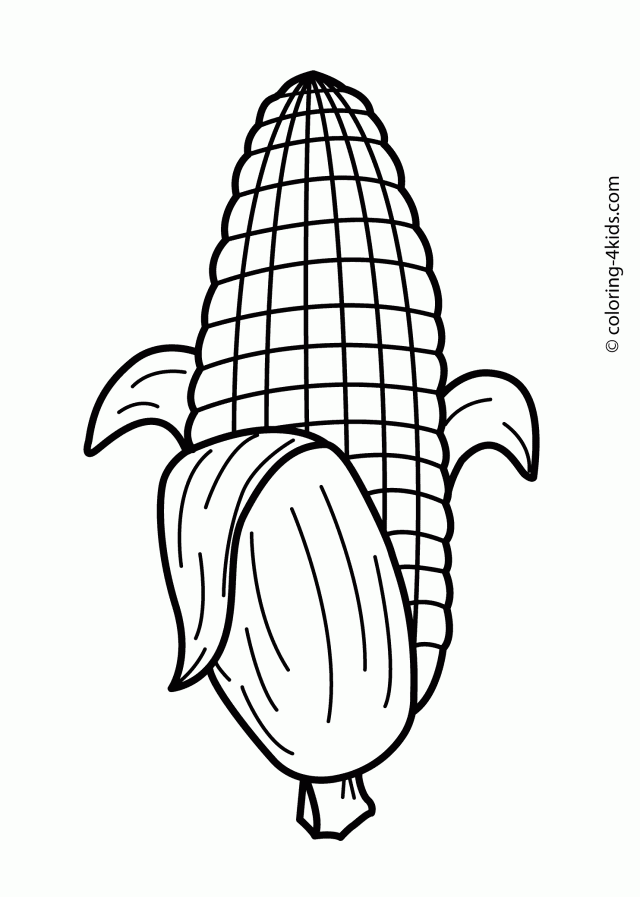 Maize Vegetable Coloring Page For Kids Printable 290227 Vegetable 