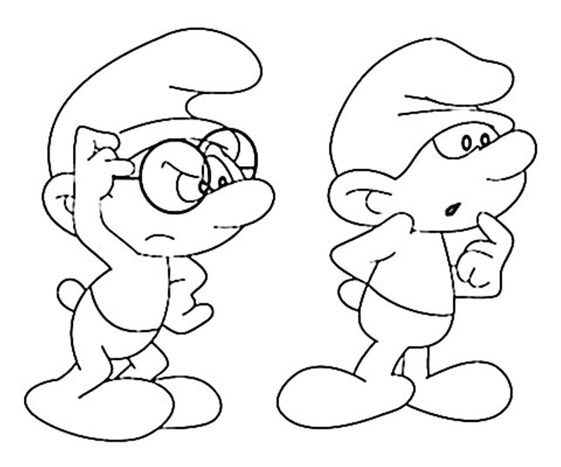 2 Clumsy Smurf Coloring Page