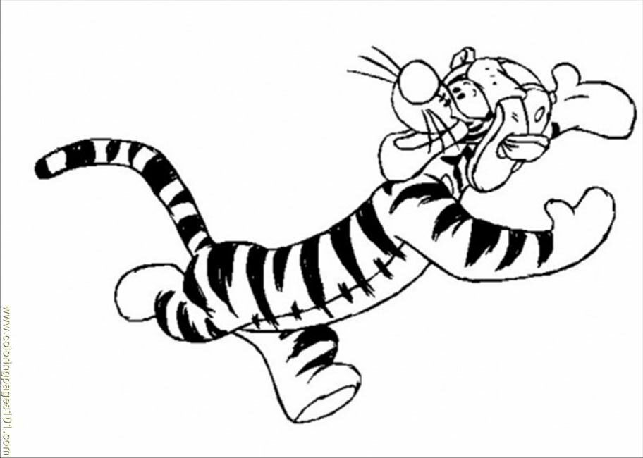 Coloring Pages Tigger With Its Helmet (Cartoons > Winnie The Pooh 