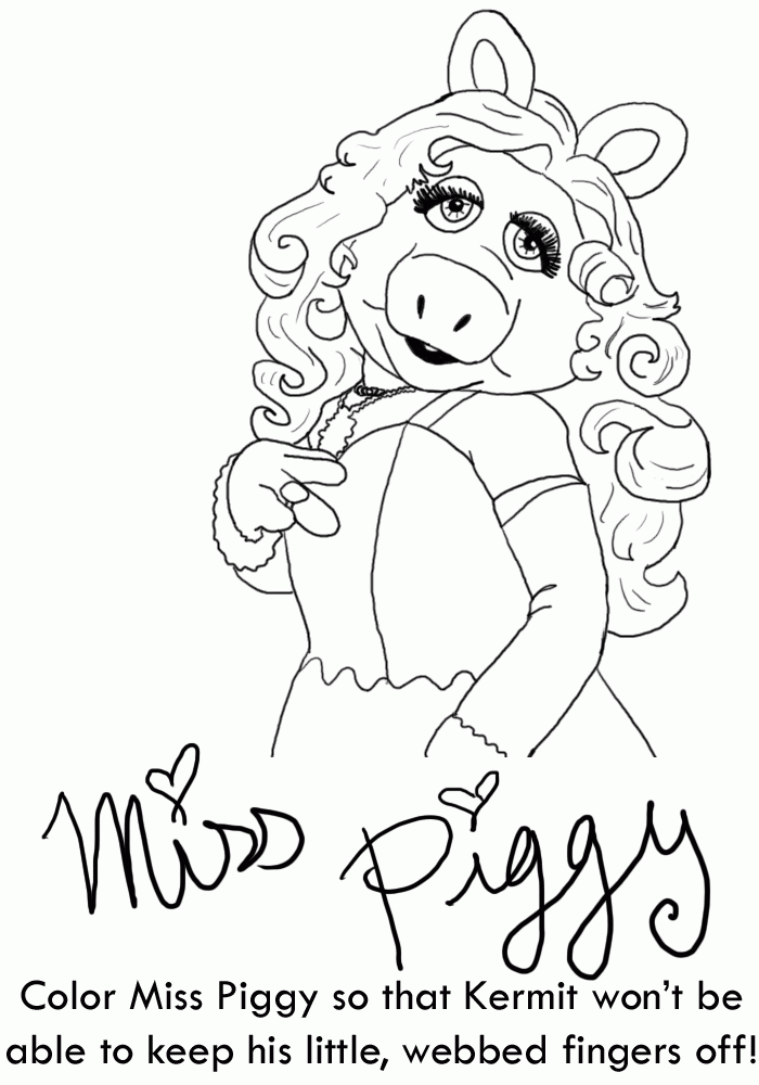 Miss Piggy Coloring Page Face