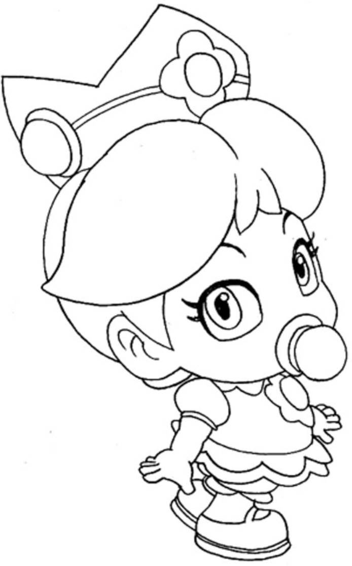 Print Baby Princess Peach Mario Coloring Pages or Download Baby 