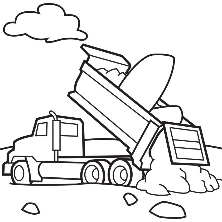 Basic Dump Truck Printable Coloring Page Ecoloringpage