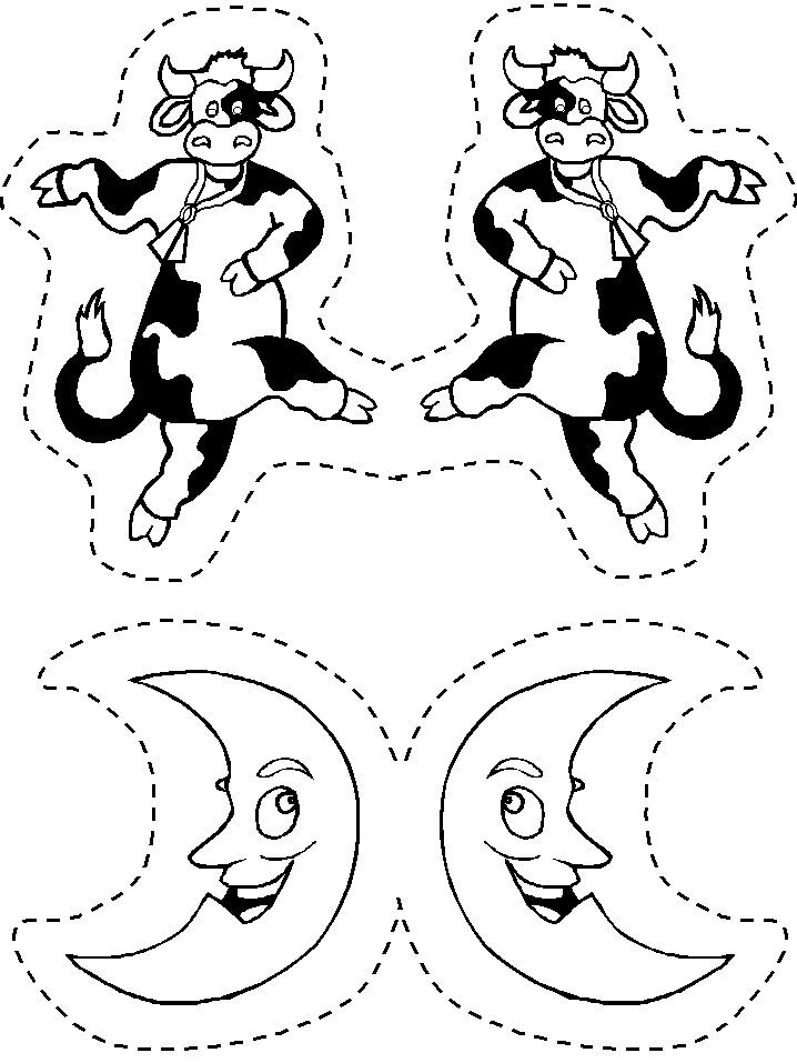 Cow Jumping Over The Moon Coloring Page - Coloring Home