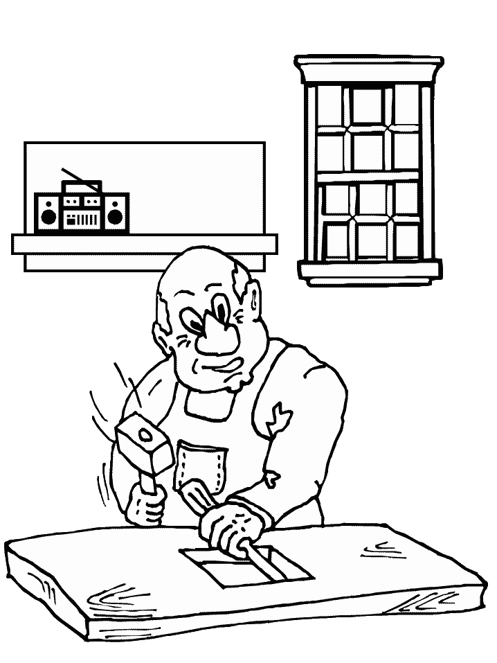Construction Worker Coloring Sheet