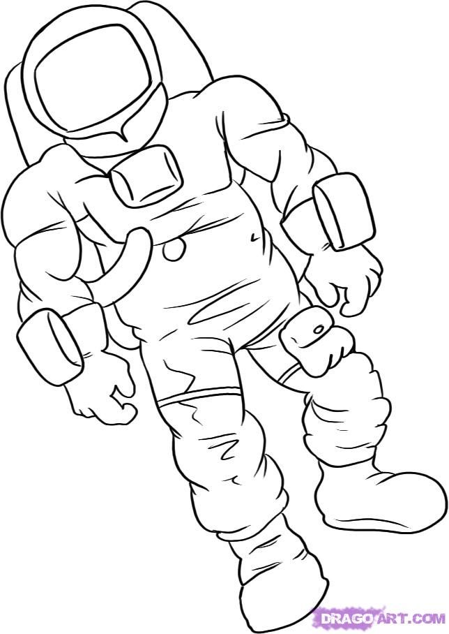 Draw an Astronaut, Step by Step, Drawing Sheets, Added by Dawn 