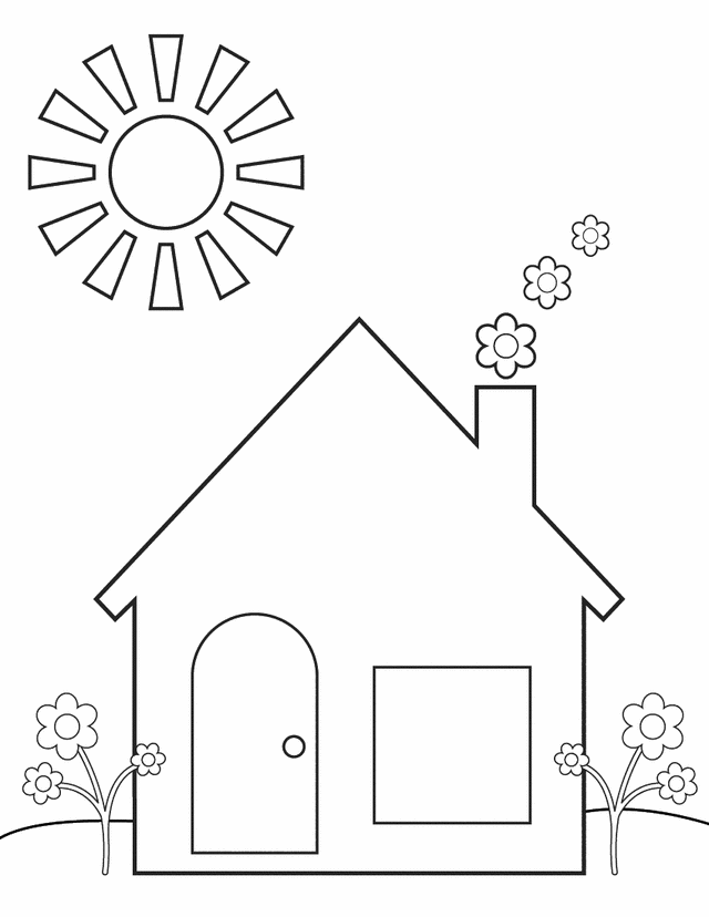 Shape Home Coloring Pages | Coloring Pages For Kids