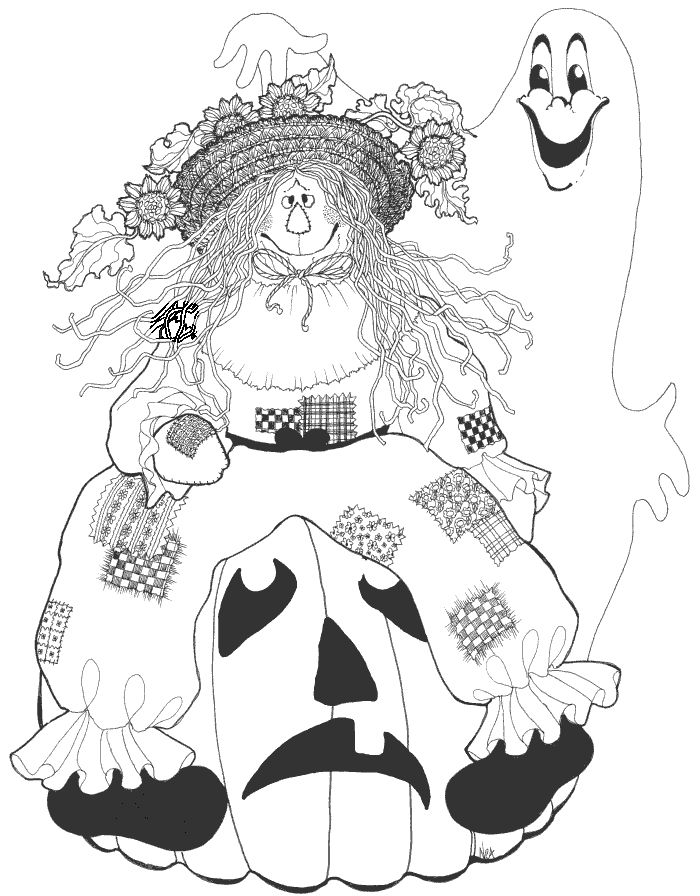 St Aidens ~ Scarecrow COlouring Pages