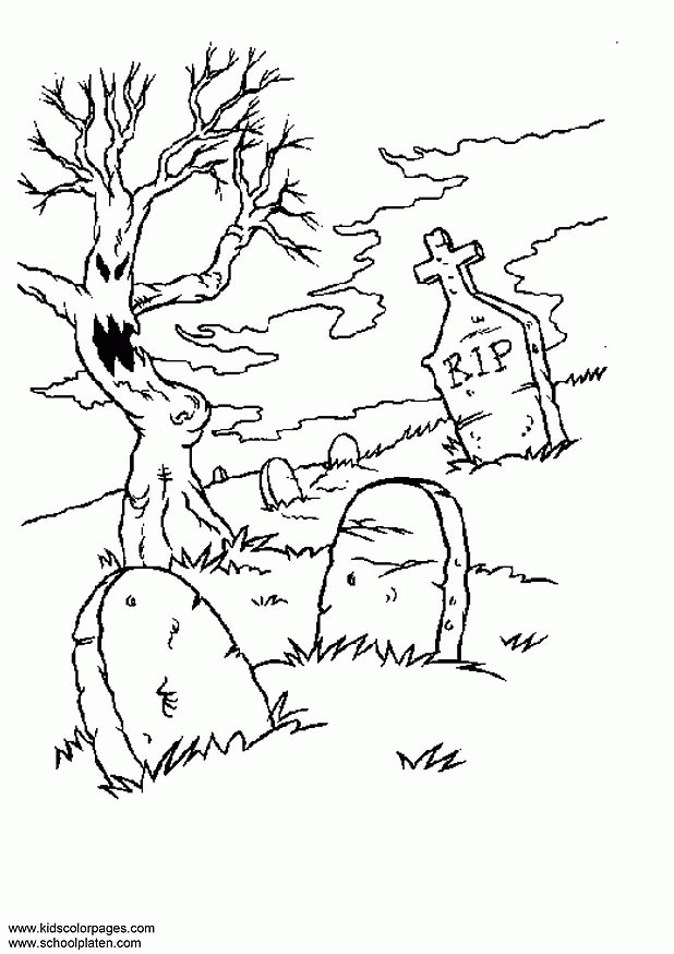 Graveyard Coloring Pages 51 | Free Printable Coloring Pages