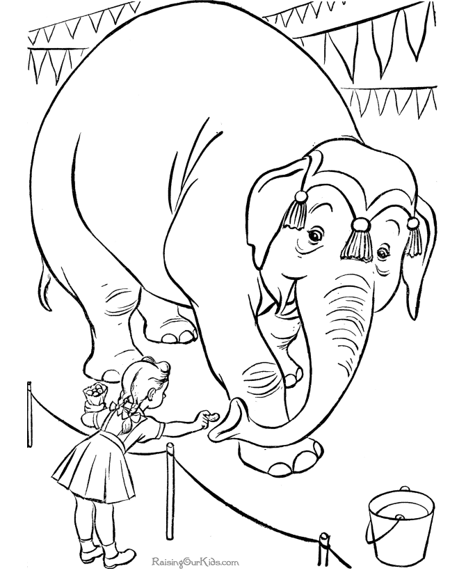 Kid circus page to color 006