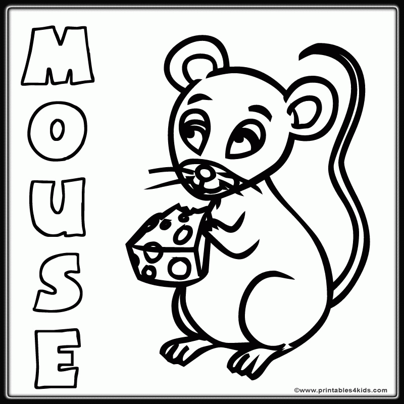 Cute Mouse Coloring page : Printables for Kids – free word search 