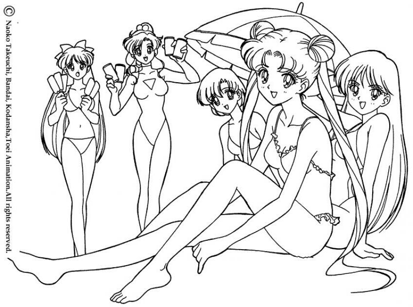 SAILOR MOON coloring pages - Sailor Moon with a cat