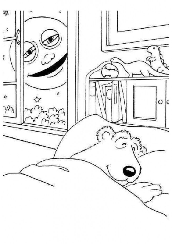 Educational Bear Sleeping Coloring Pages - deColoring