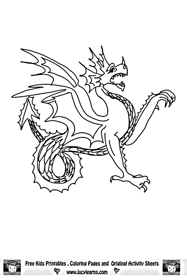 Dragon Coloring Sheets, Lucy Learns Free Dragon Coloring Sheet 