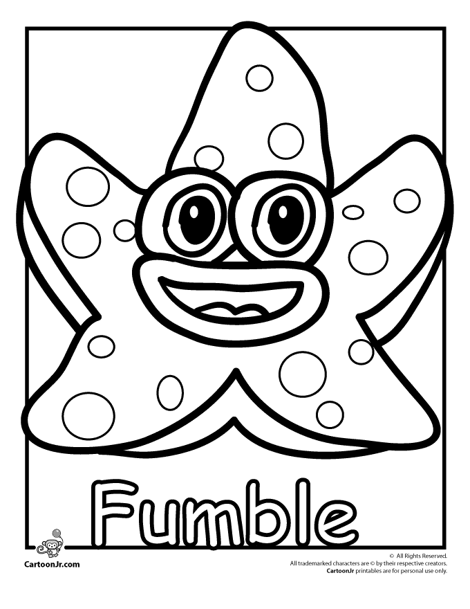 dinos fumble fishies moshi monster coloring page cartoon jr 