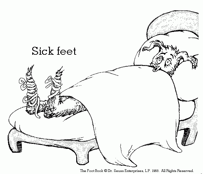 Sick Feet From the foot book dr seuss coloring page