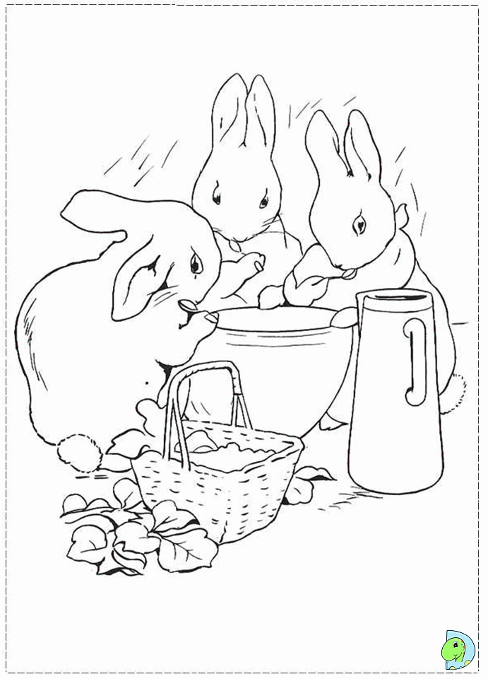 Peter Rabbit Coloring page- DinoKids.