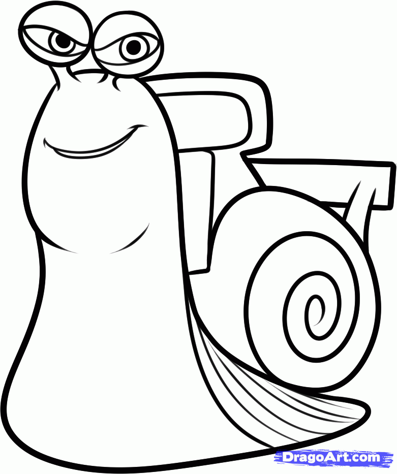 Snail Coloring Page Turbo Images & Pictures - Becuo