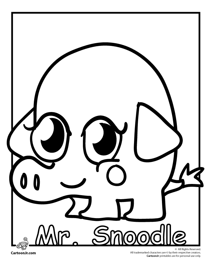 mr snoodle ponies moshi monster coloring page cartoon jr