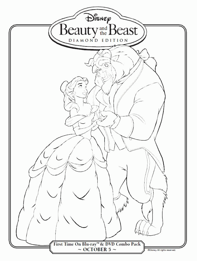 beauty and the beast dancing coloring page printables for kids coloring home