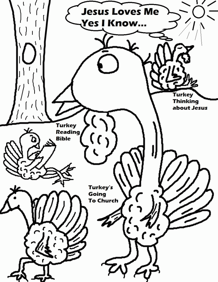 Turkey Coloring Page With Bible Verse | 99coloring.com
