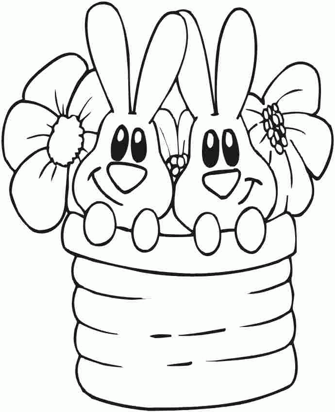 Coloring Sheets Easter Bunny Printable Free For Kindergarten 16649#
