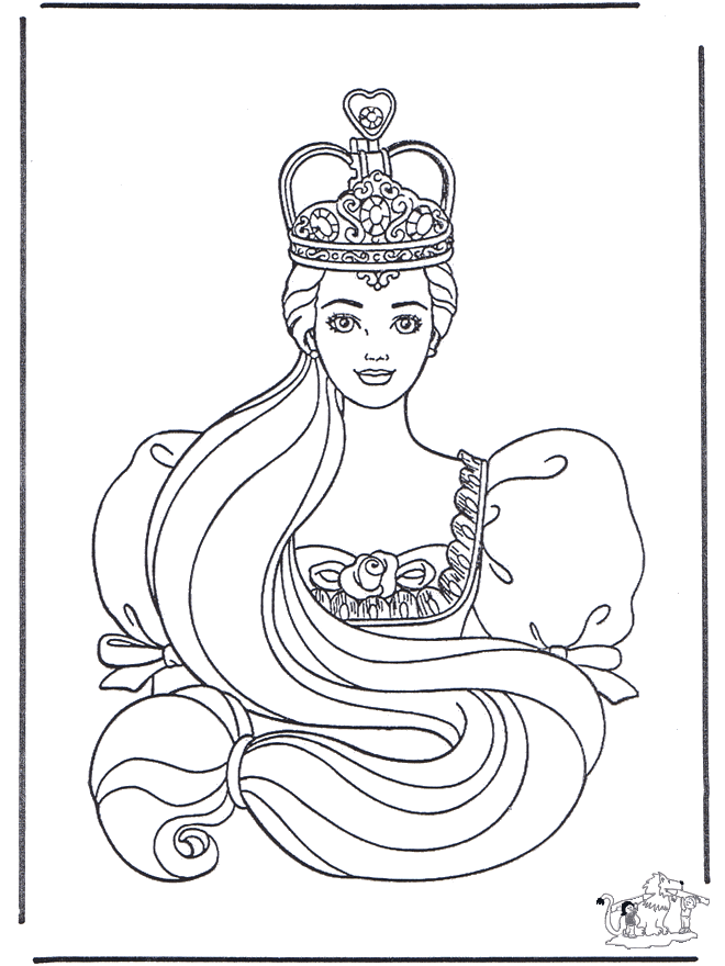 5 barbies Colouring Pages (page 3)