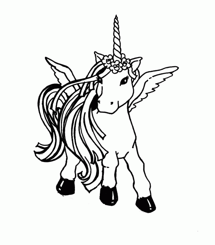 Unicorn With Wing Coloring Pages - unicorn Cartoon Coloring Pages 