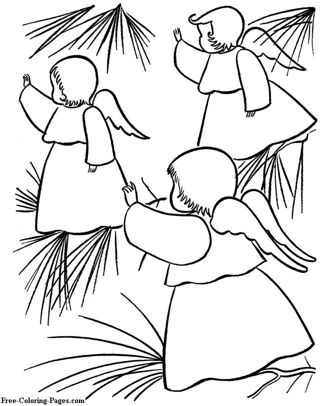 Christmas coloring pages - Tree Angels | Christmas stockings | Pinter…
