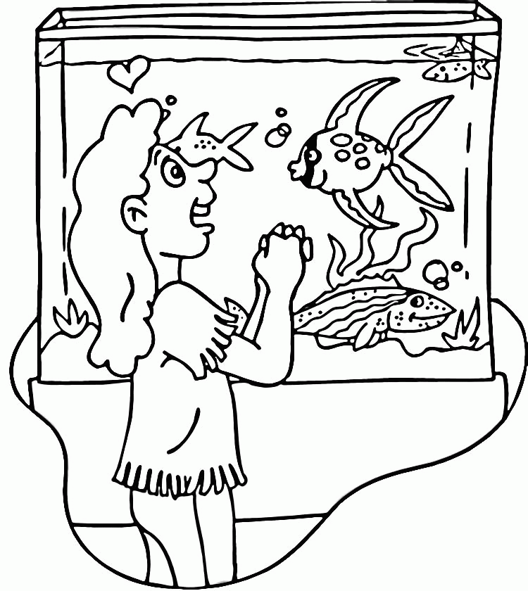 Fish Tank Coloring Page - Coloring Home