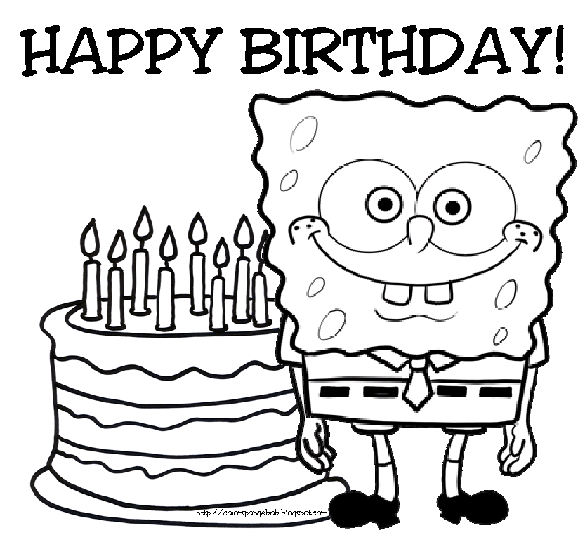 Birthday Spong Bob coloring pages | Coloring Pages