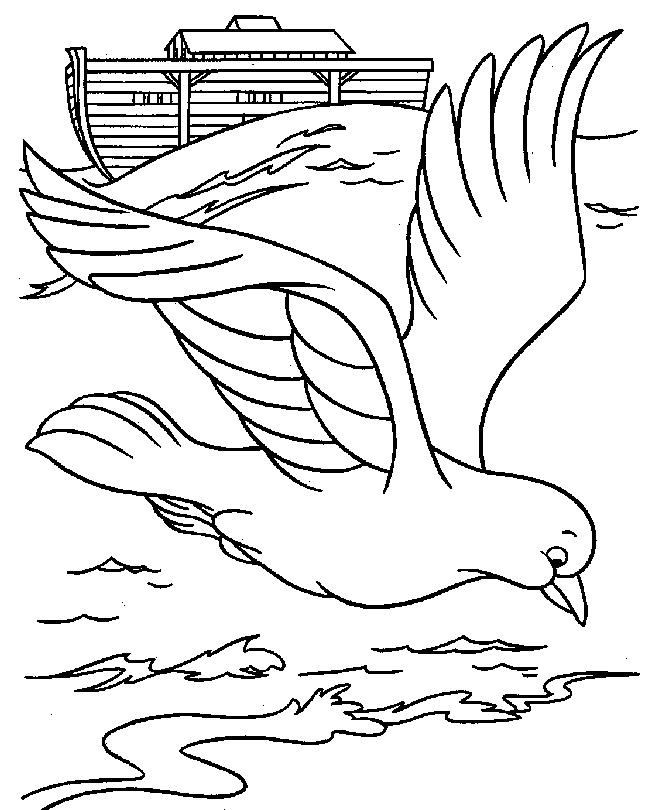 Bible Noah Dove Coloring Page