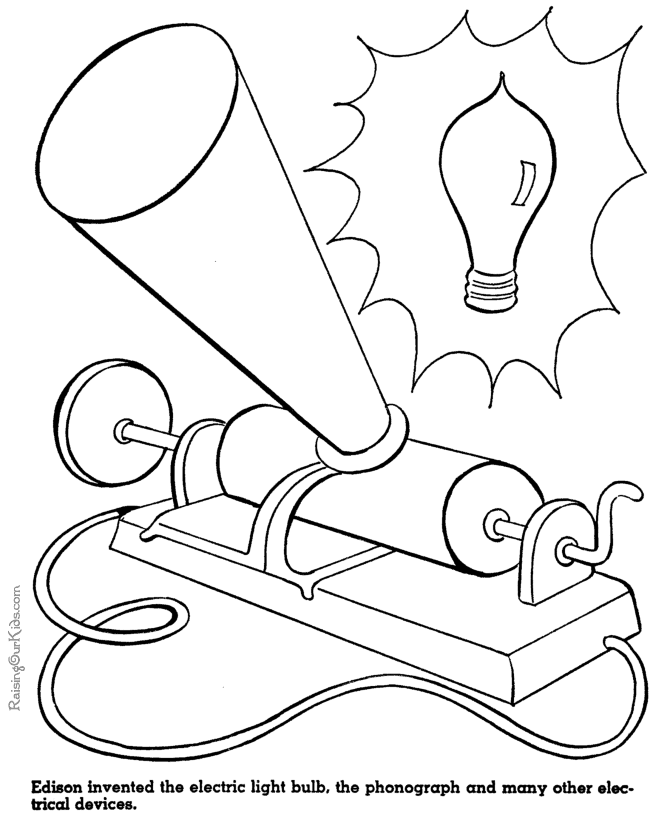 His Discovery Coloring Pages Browse Home Thomas Edison Thomas 