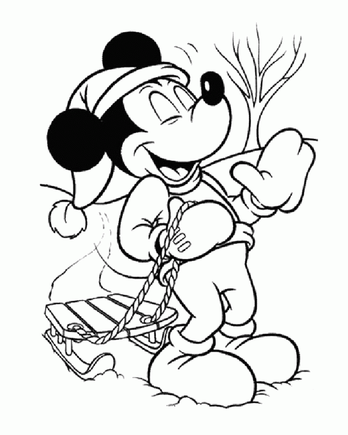 mickey mouse happy christmas coloring page  kidsycoloring