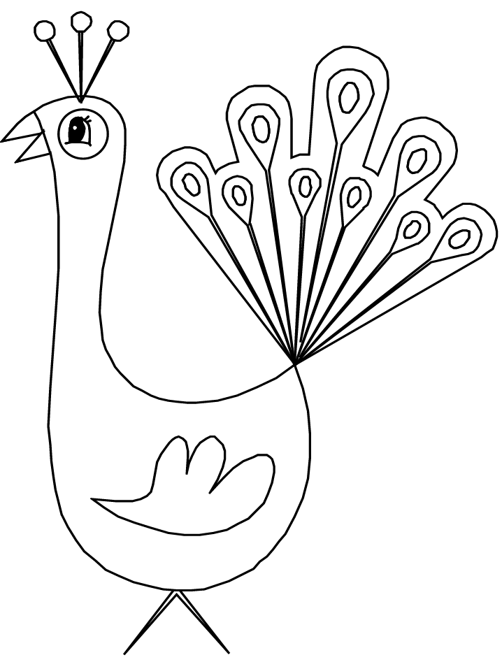 Printable Birds Peacock Animals Coloring Pages